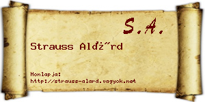 Strauss Alárd névjegykártya